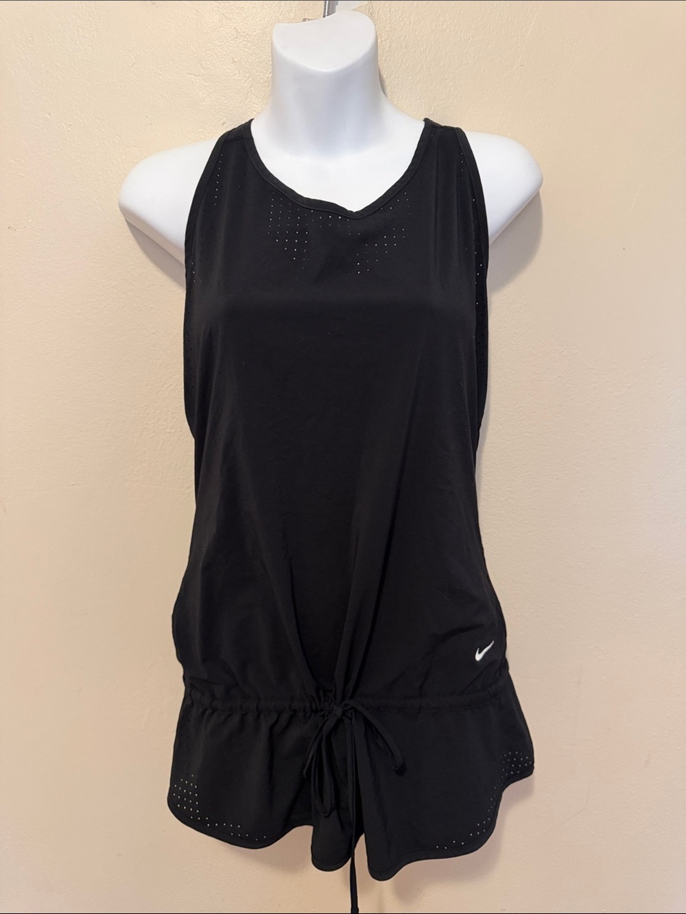 Nike Black Sleeveless Drawstring Athletic Romper